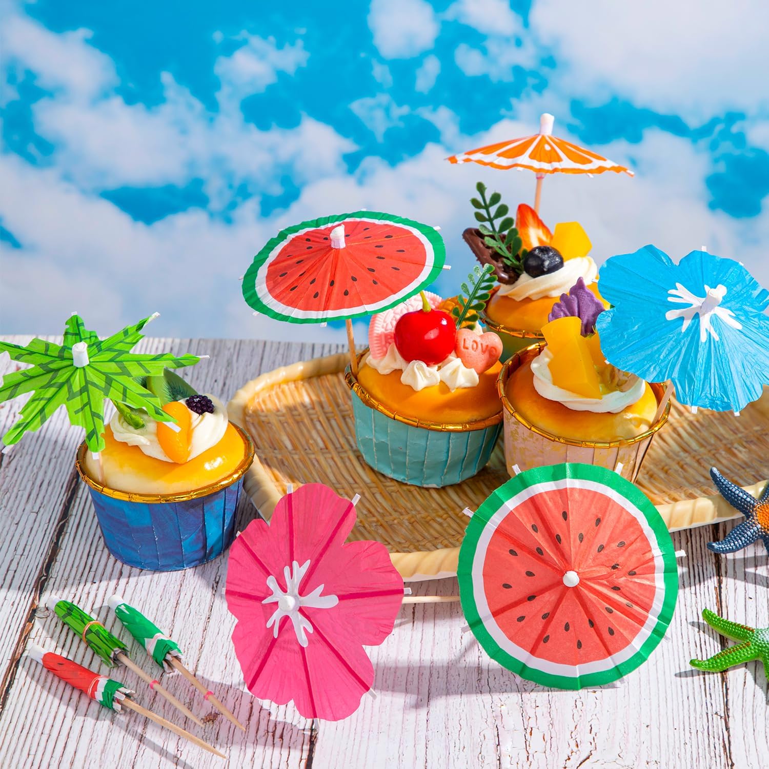 FFNIU Drinks Cocktail Umbrellas for Drinks Bar Tools Pcs for Parties