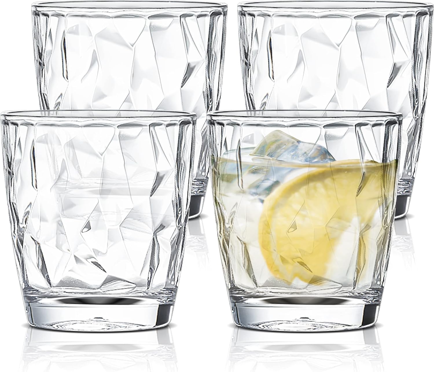 4 Transparent 10Oz Acrylic Tumblers Durable Reusable Compact