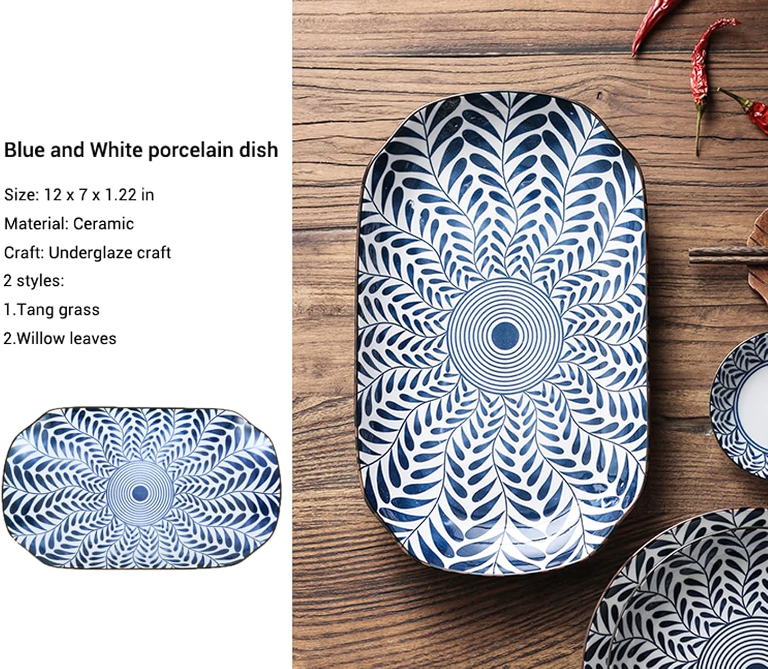 Gegong 12 inch Ceramic Fish Plate
