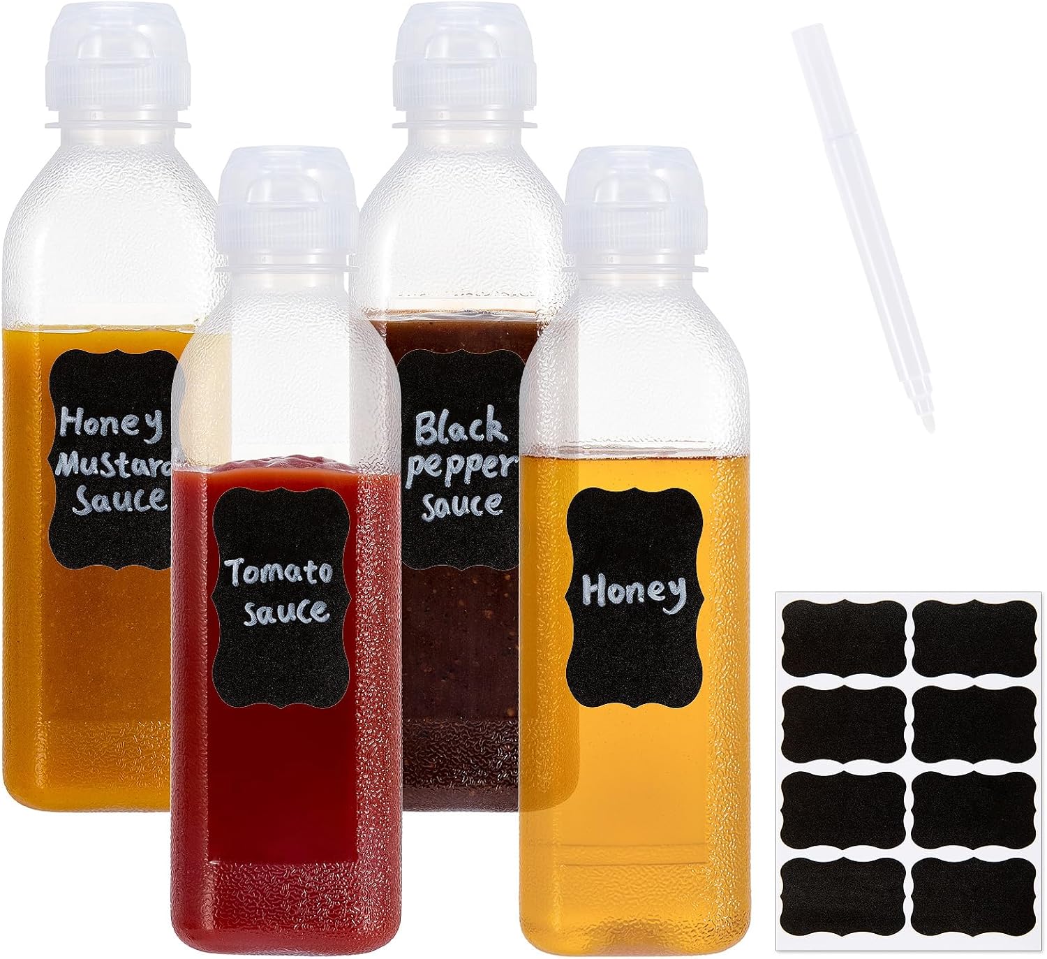 Parbee 10oz Leak-Resistant Squeeze Bottles 4-Pack