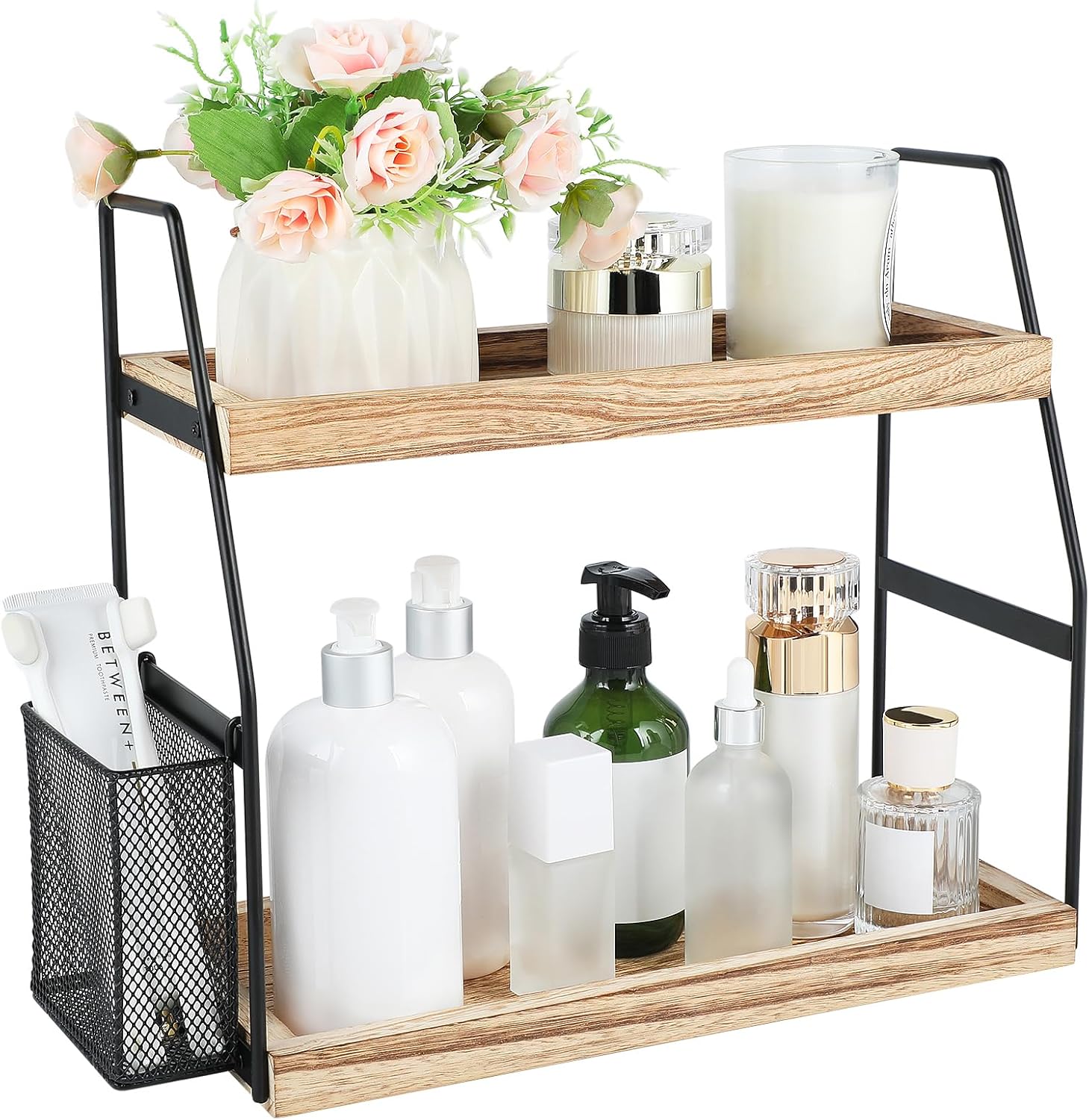Bath Organizer 2-Tier Storage Shelf for Vanity