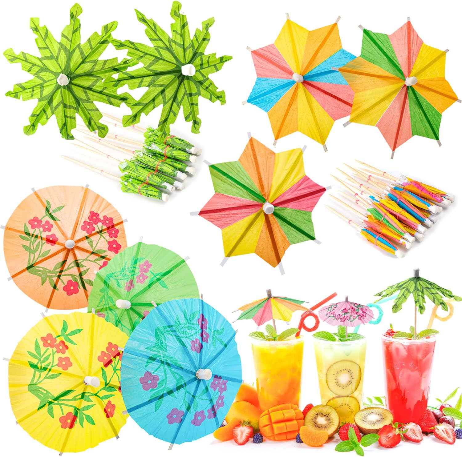 Hawaiian Cocktail Umbrellas 152 Pcs