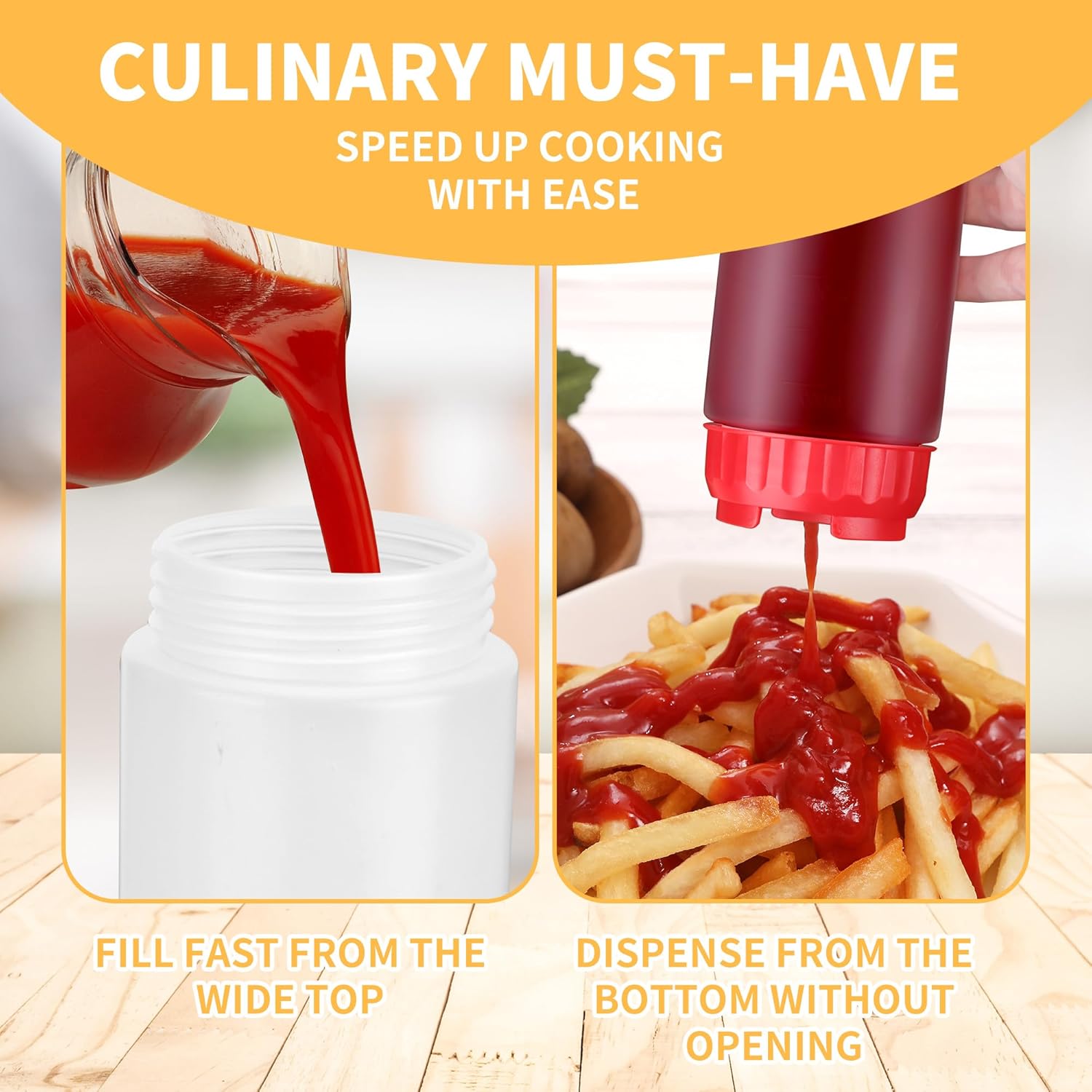 3PCS Squeeze Condiment Bottles