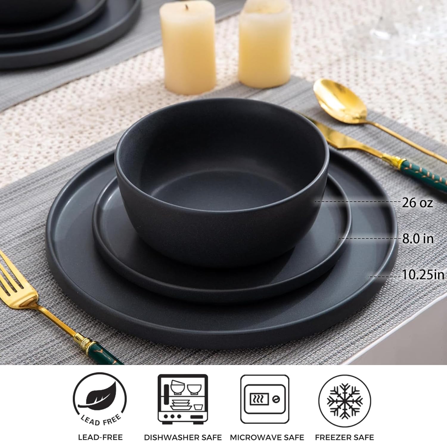 Inside Unique Ceramic Dinner Plate Set 6-Piece