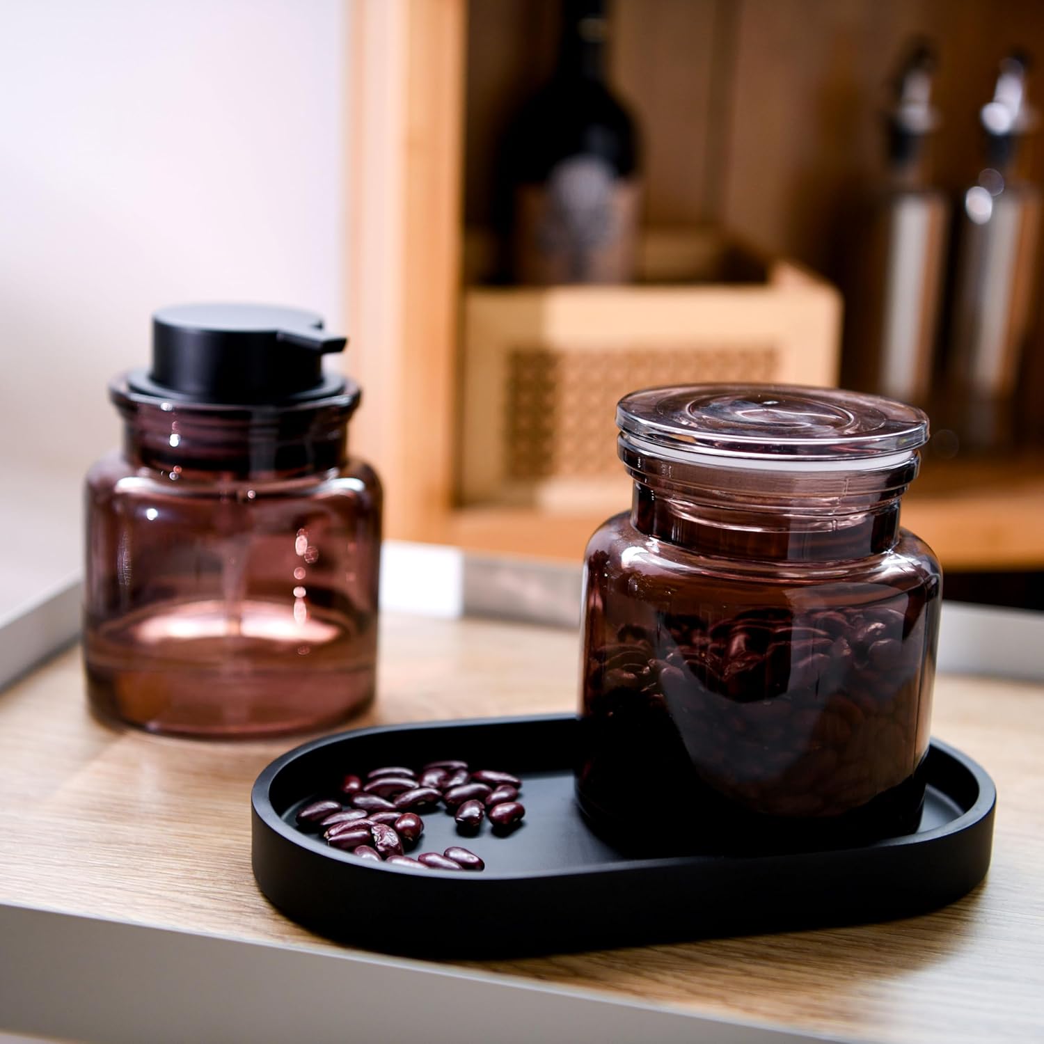 Elegant Black Resin Vanity Tray