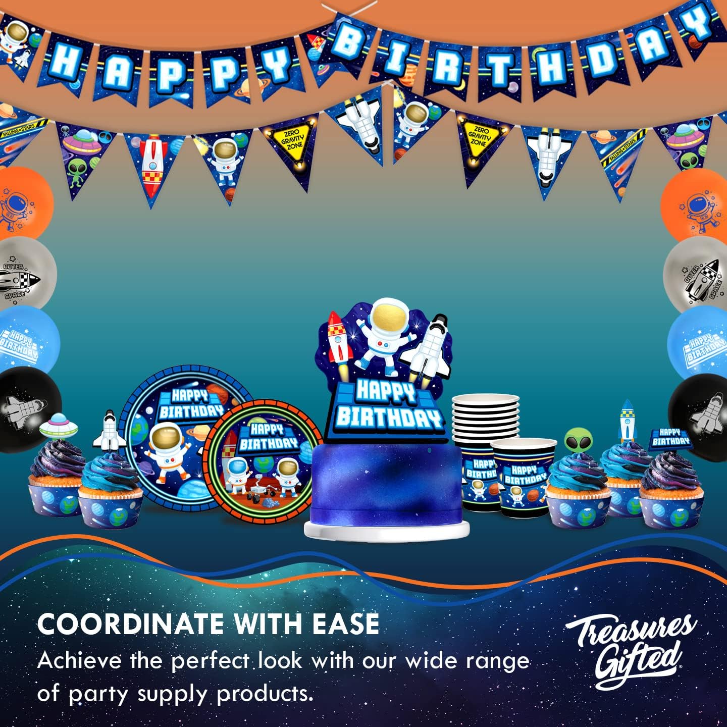 Outer Space Plates Set - Astronaut Party Decorations