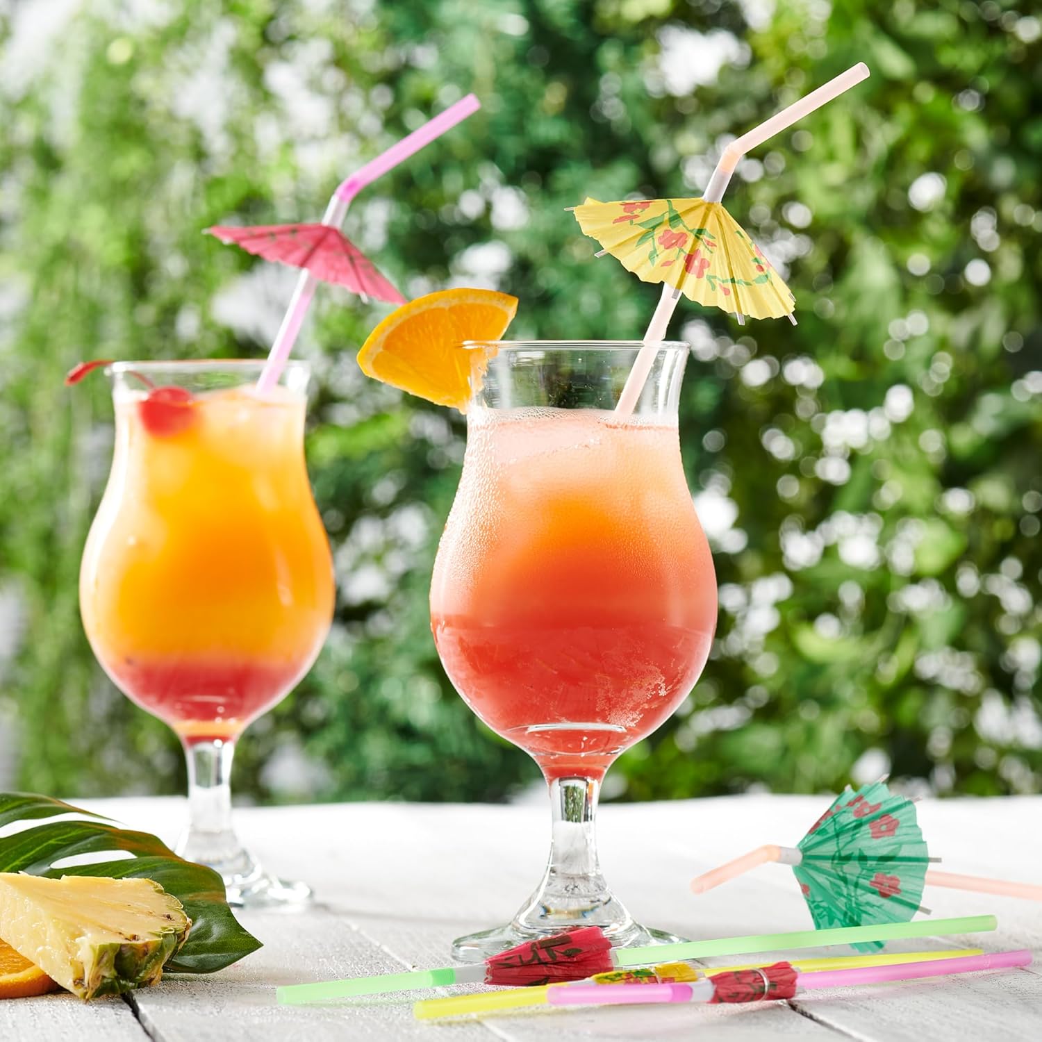 Comfy Package 50-Count Umbrella Straws - Assorted Colors Swizzle Sticks - LGPL for Hawaiian Beach Cocktail Luau Party