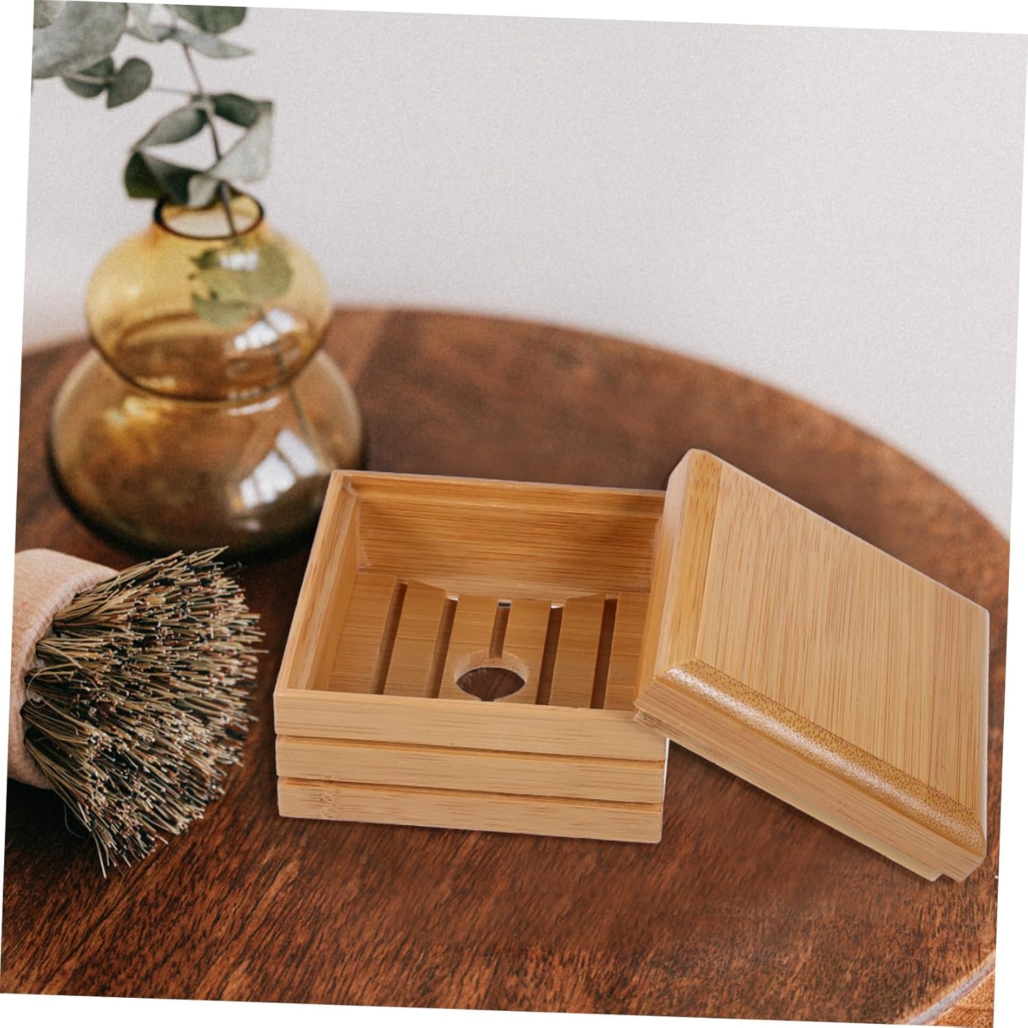 Natural Wood Soap Dish for Bathroom Kitchen Lightweight Stylish