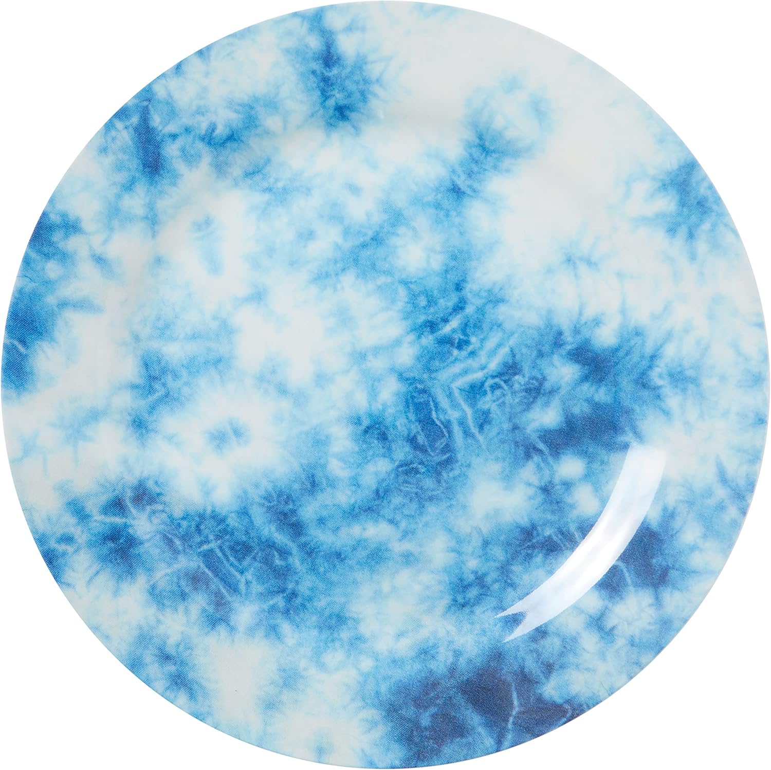 CR Gibson Americana Tie Dye Reusable Set 9 Dinner Plates Blue
