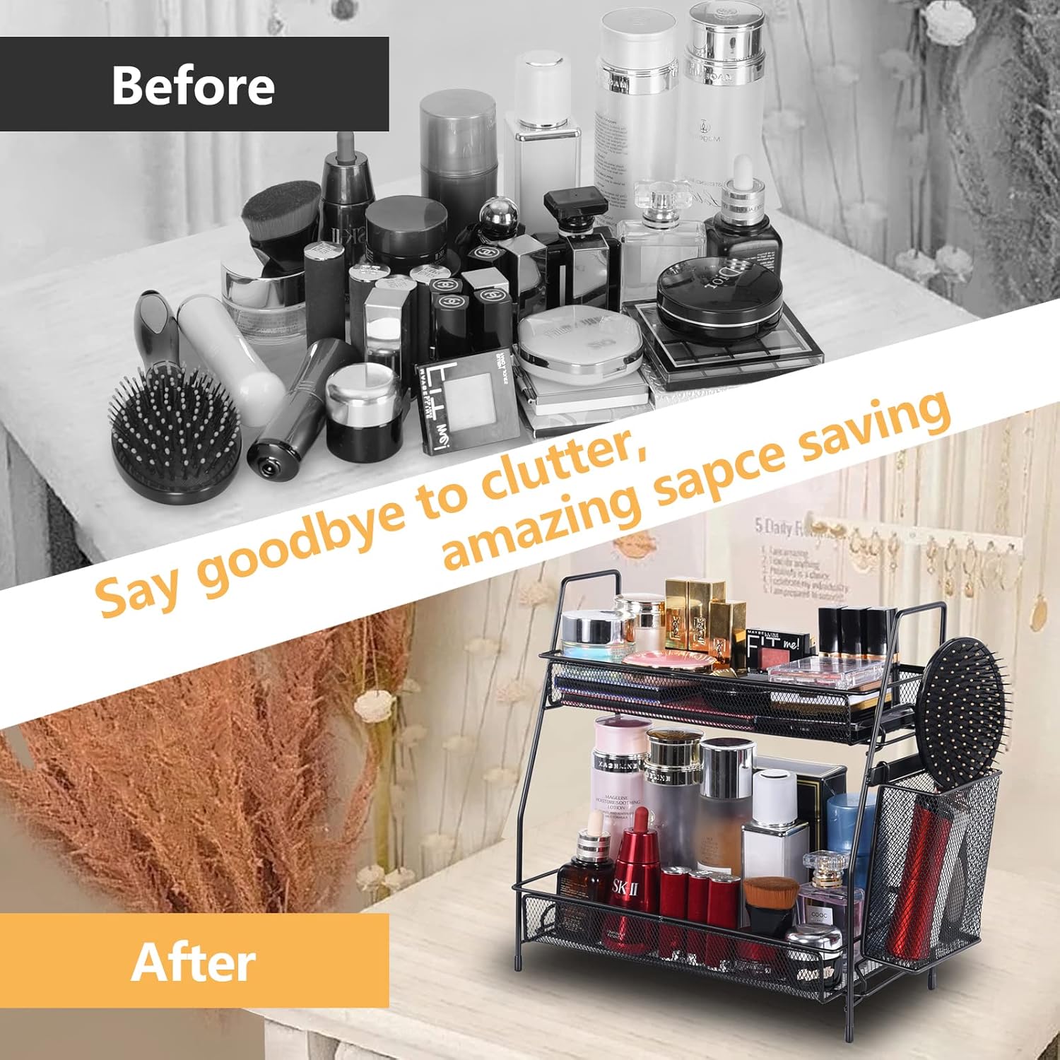 Bath Organizer 2-Tier Storage Tray for Countertops