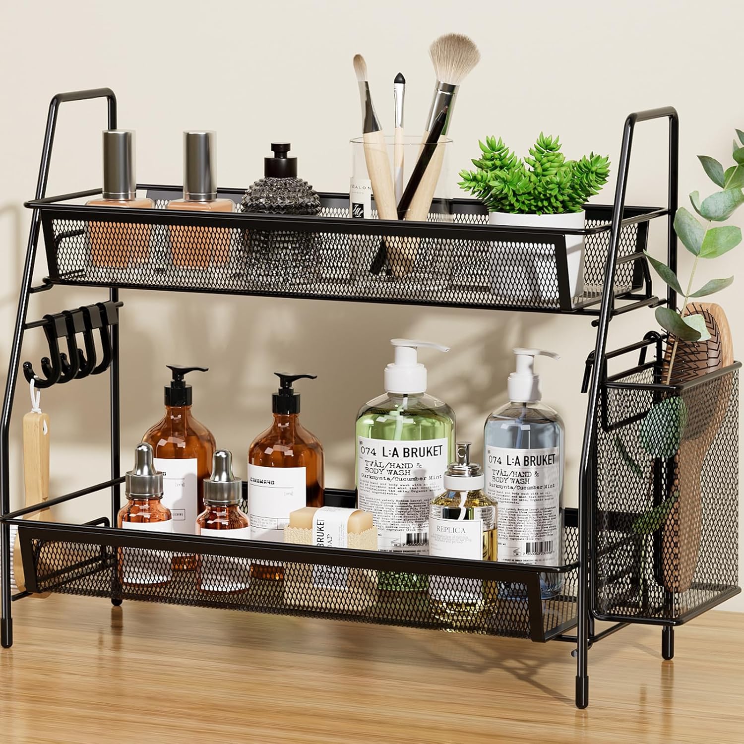 VITVITI 2-Tier Black Bathroom Organizer