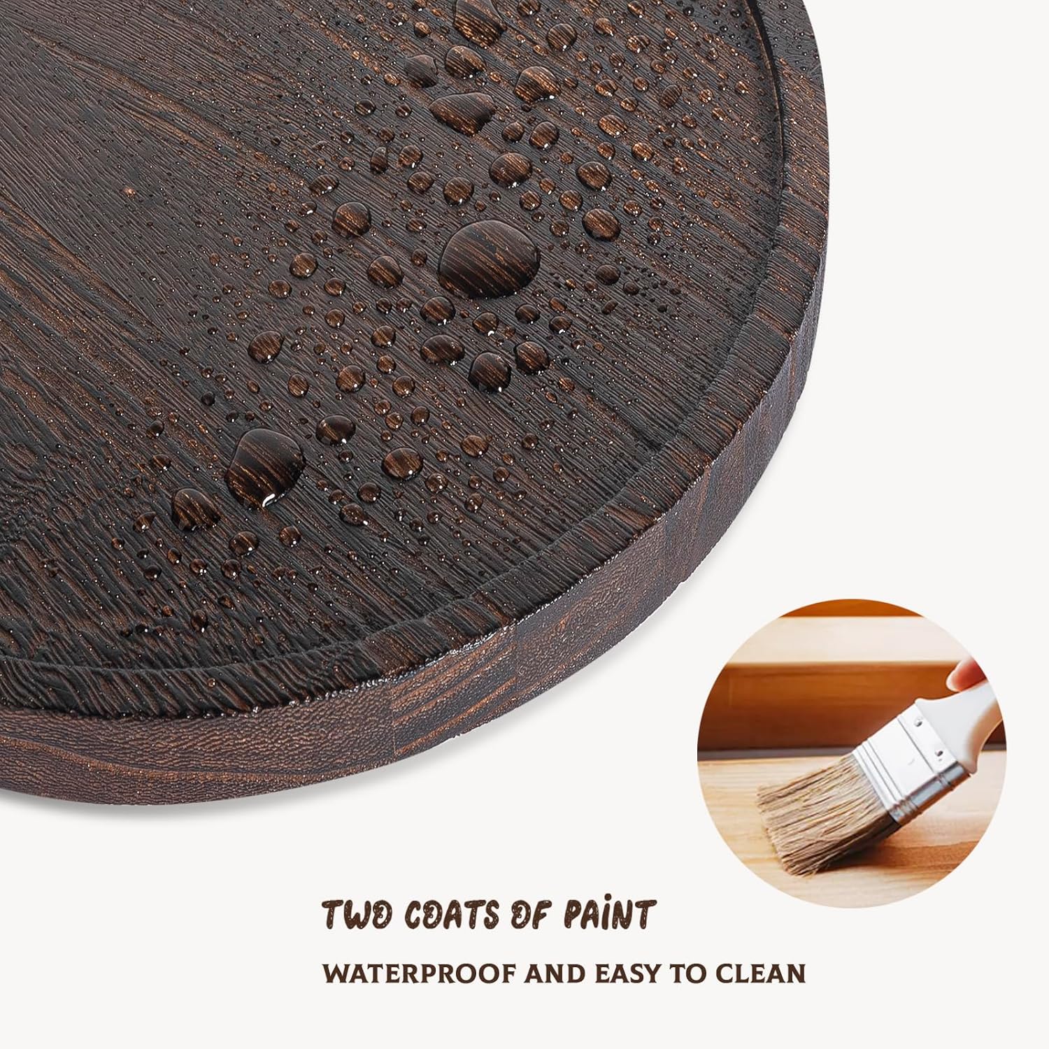 Round Wood Bathroom Organizer