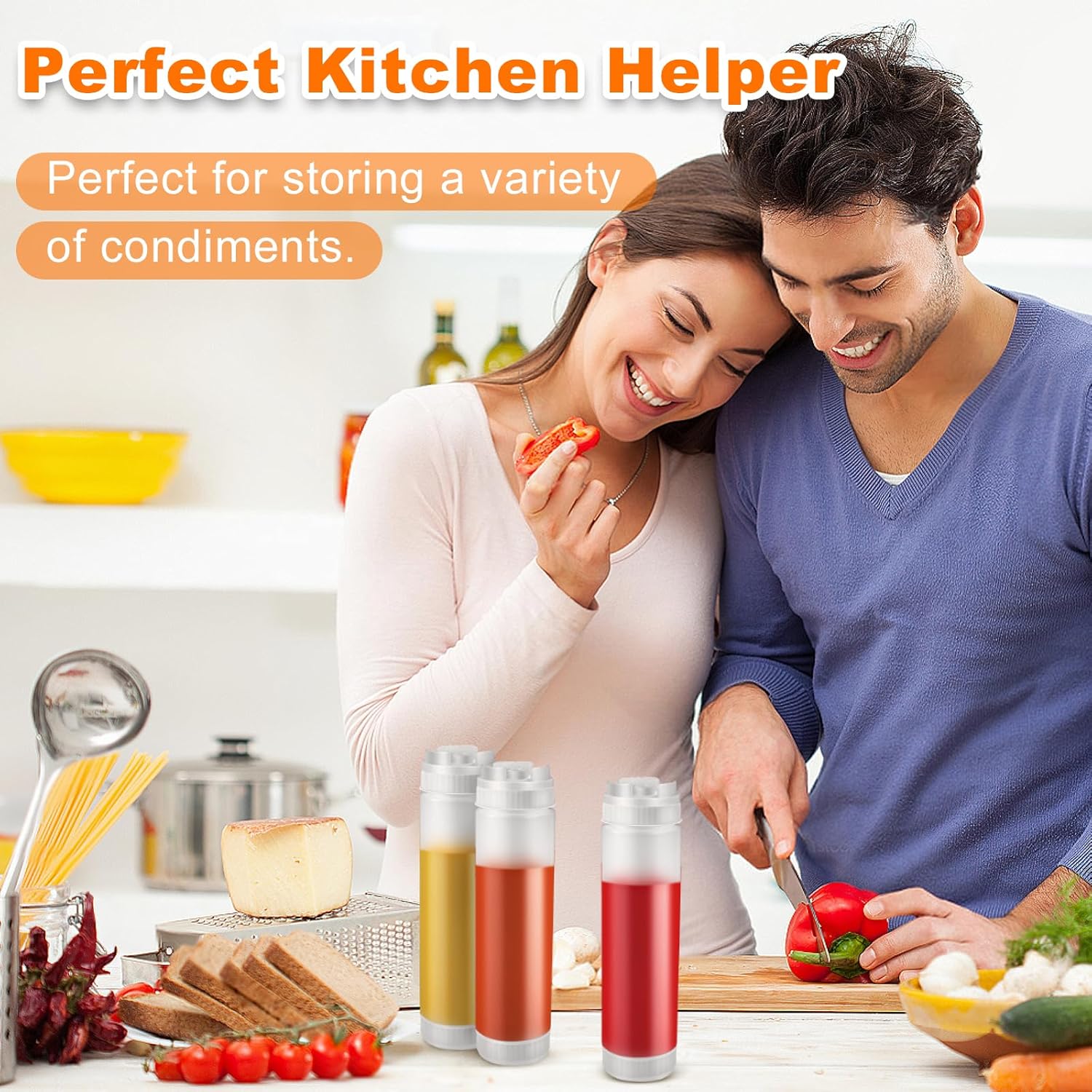 CHIVENIDO 6PCS Inverted Squeeze Bottle Set No Leak Inversion Safe and Versatile
