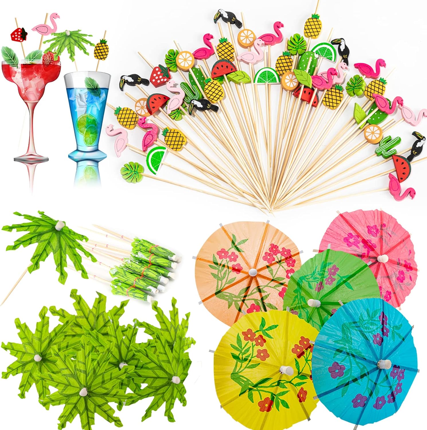 Umbrella Cocktail Picks Set
