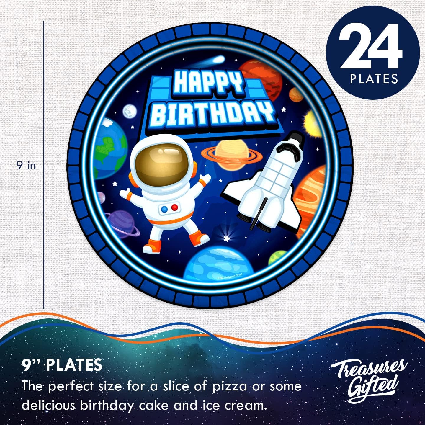 Outer Space Plates Set - Astronaut Party Decorations