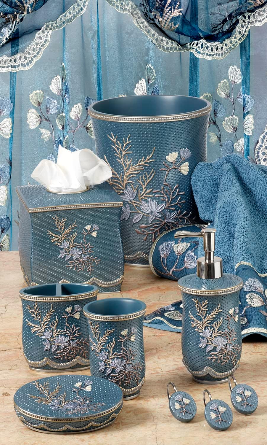 Popular Bath Capri Tumbler in Slate Blue Modern Design for Any Bathroom