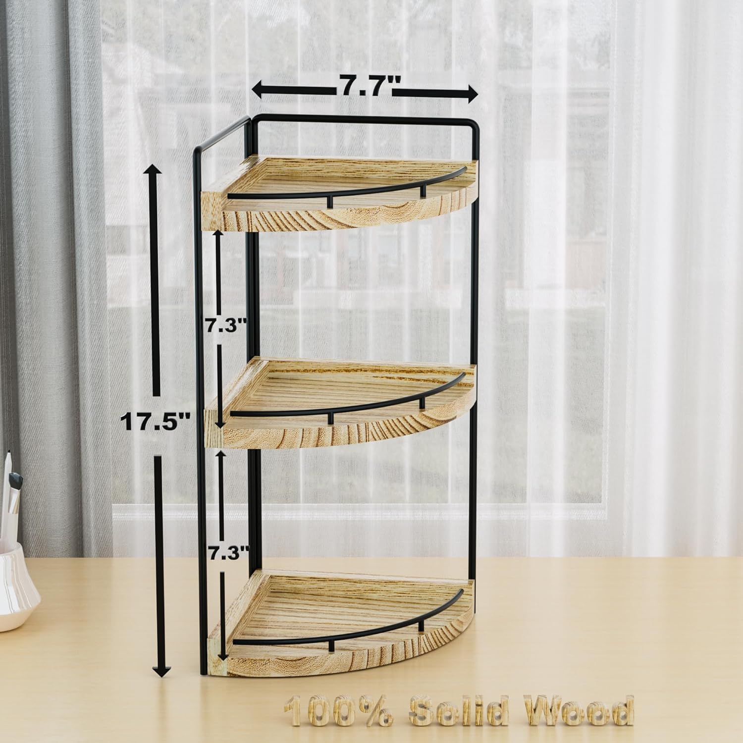 CeleVista Corner Bathroom Organizer 3 Tier Rustic Brown