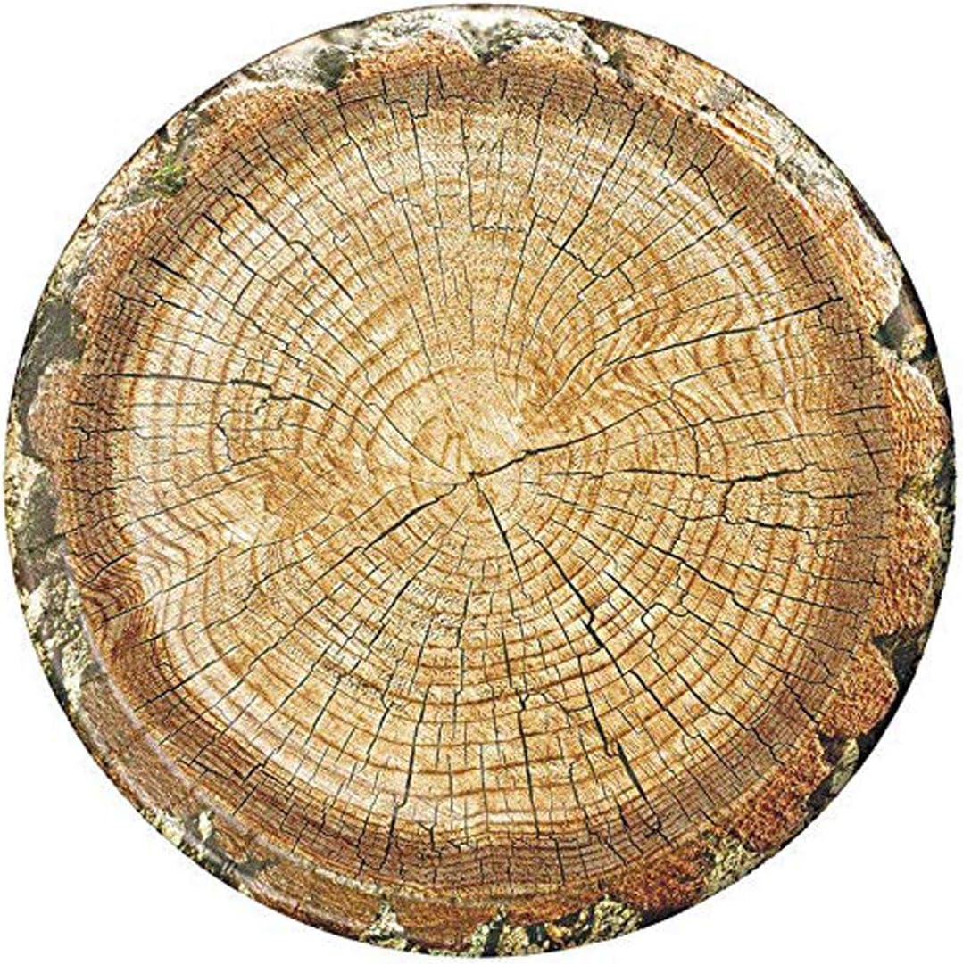 Havercamp Cut Timber 10 Party Plates 8 Large Round Dinner Paper Plates