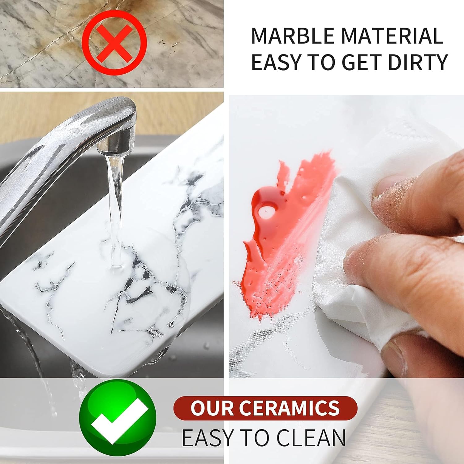 Stylish Bathroom Organizer with Marble Finish