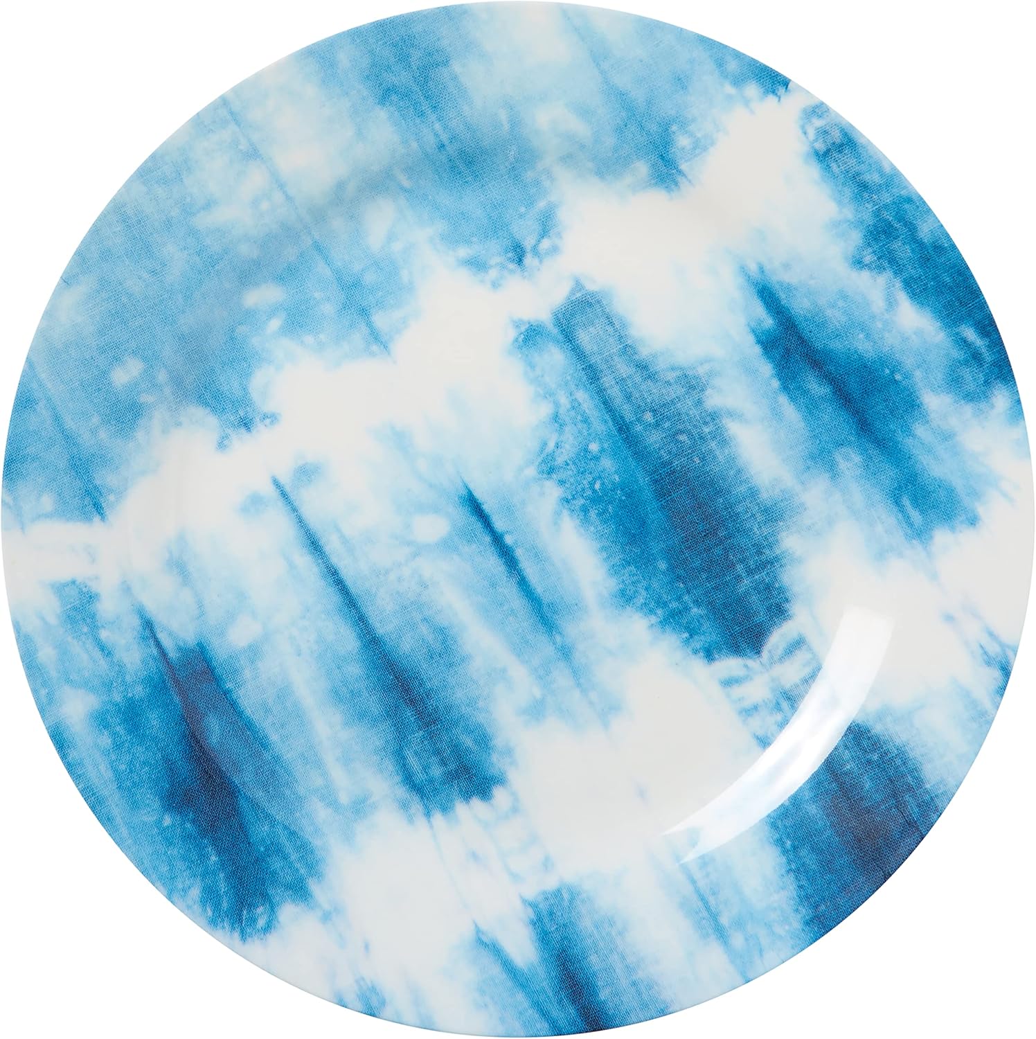 CR Gibson Americana Tie Dye Reusable Set 9 Dinner Plates Blue