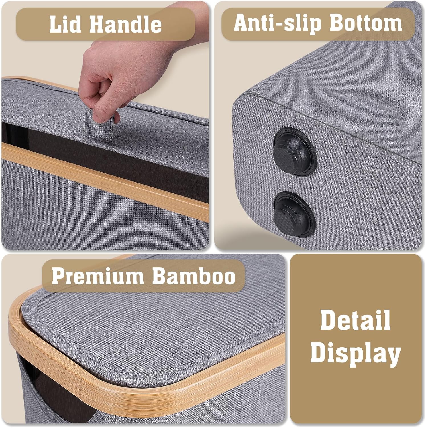 Large Capacity Bamboo Toilet Paper Storage Basket - 12 Rolls Durable Space-Saving