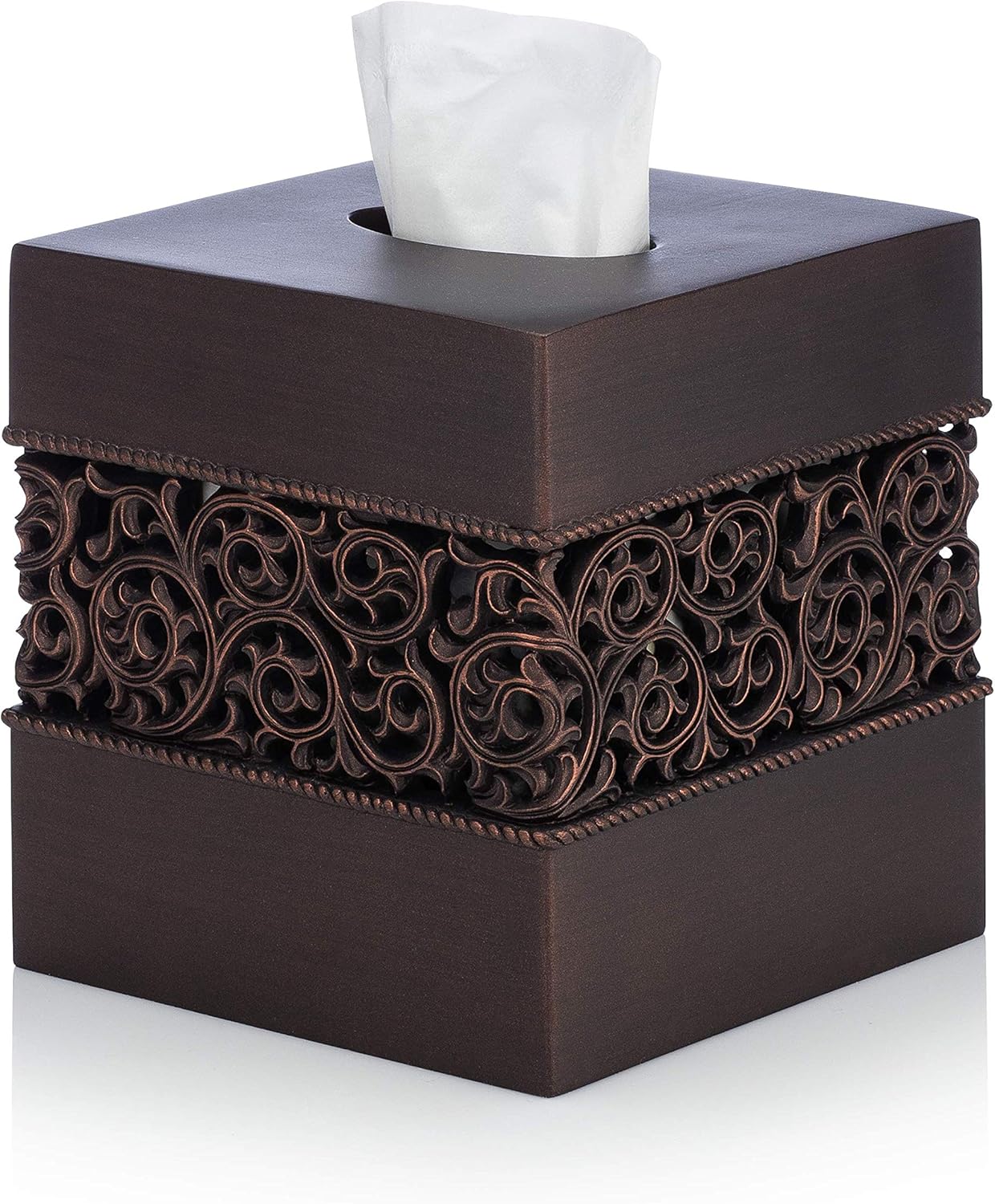Essentra Home Bronze Tissue Cover for Bathroom Counter