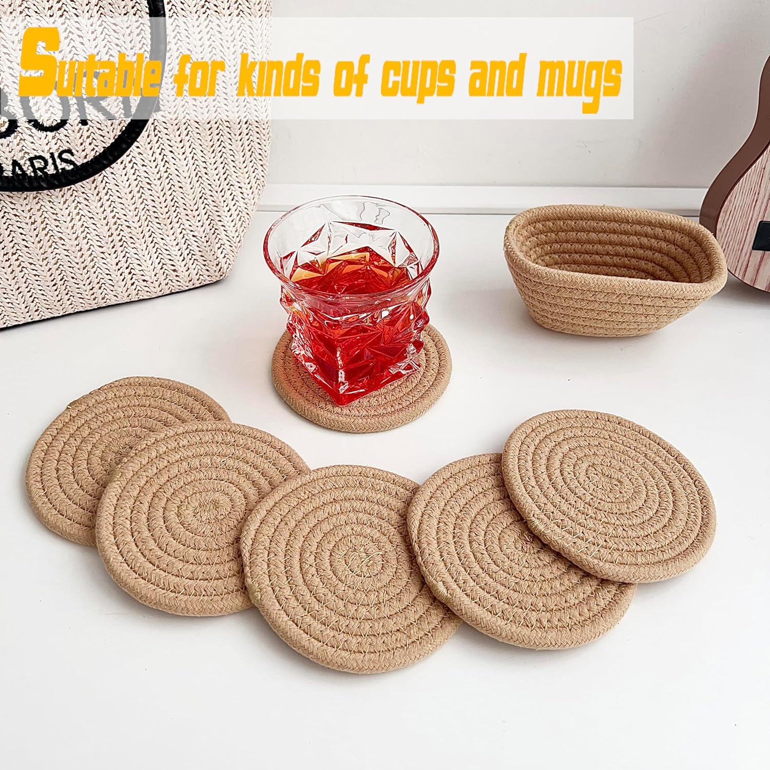 Valdivia Boho Coasters Set - Handmade Woven for Home