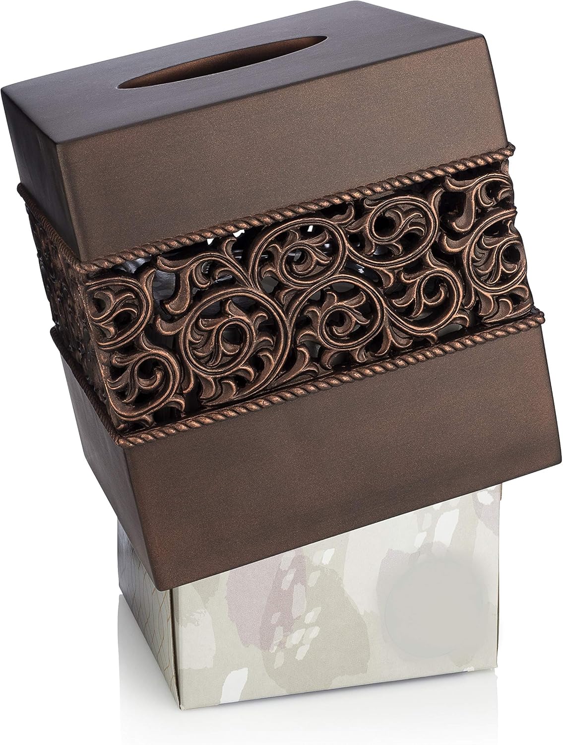 Essentra Home Bronze Tissue Cover for Bathroom Counter